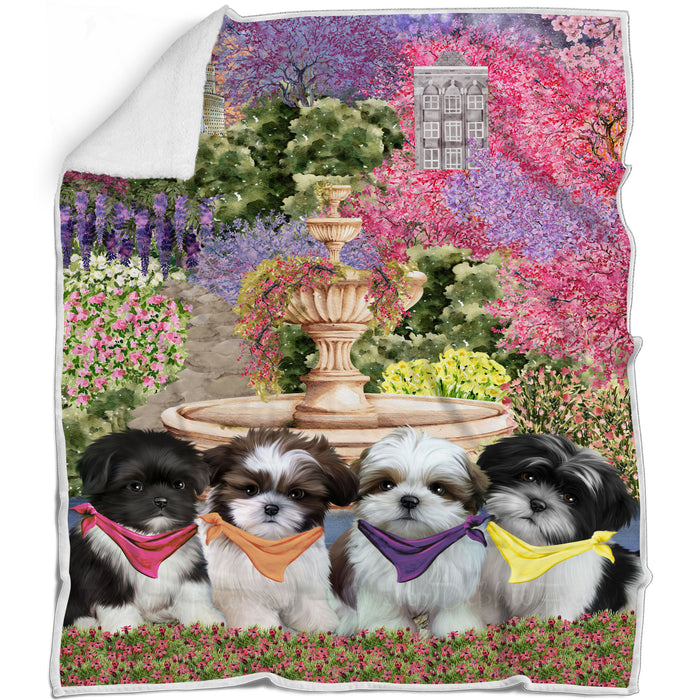 Shih Tzu Blanket: Explore a Variety of Personalized Designs, Bed Cozy Sherpa, Fleece and Woven, Custom Dog Gift for Pet Lovers