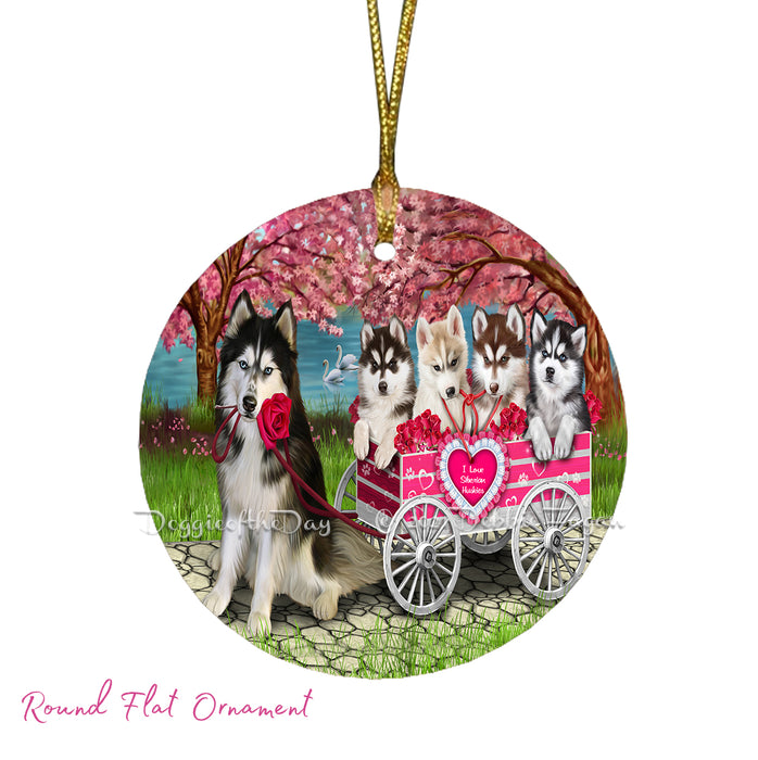 Mother's Day Gift Basket Siberian Husky Dogs Blanket, Pillow, Coasters, Magnet, Coffee Mug and Ornament