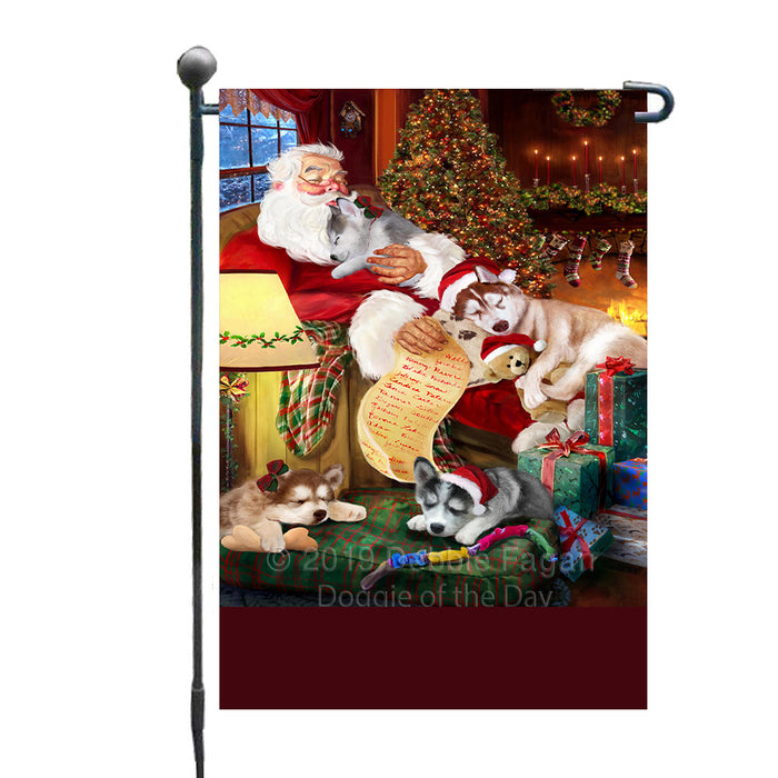 Personalized Sphynx Cats and Kittens Sleeping with Santa Custom Garden Flags GFLG-DOTD-A62672