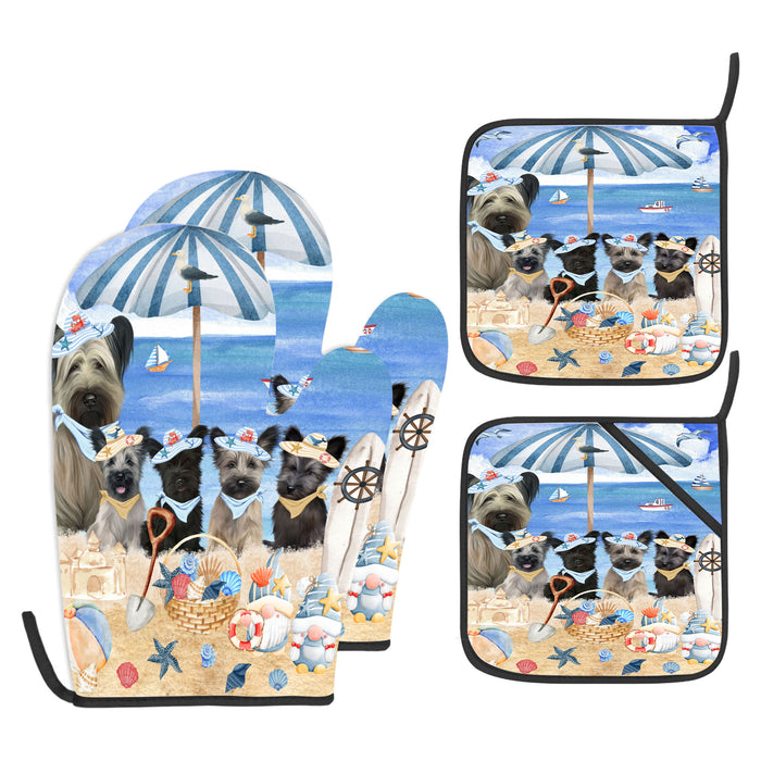 Skye Terrier Oven Mitts and Pot Holder: Explore a Variety of Designs, Potholders with Kitchen Gloves for Cooking, Custom, Personalized, Gifts for Pet & Dog Lover