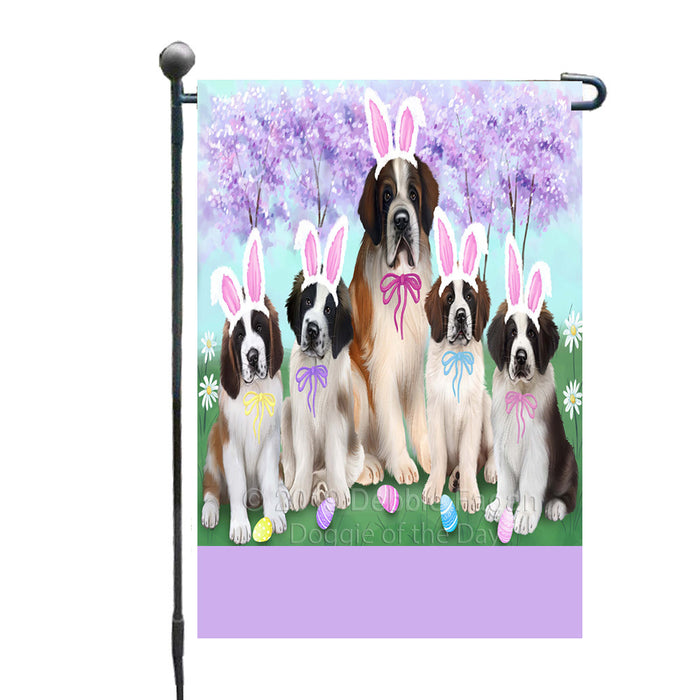Personalized Easter Holiday Saint Bernard Dogs Custom Garden Flags GFLG-DOTD-A59036