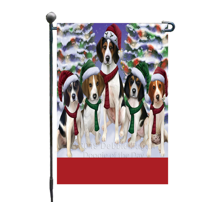 Personalized Christmas Happy Holidays Treeing Walker Coonhound Dogs Family Portraits Custom Garden Flags GFLG-DOTD-A59155