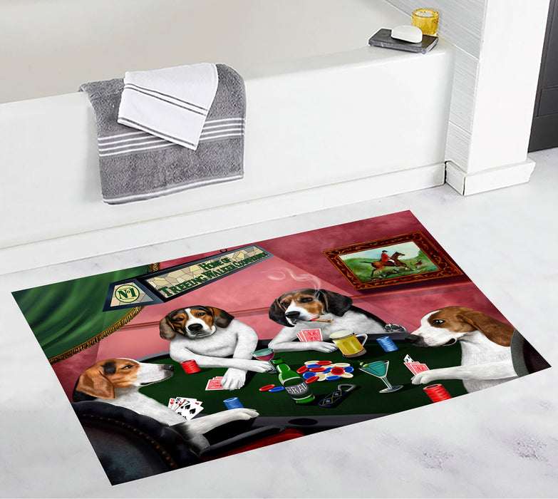 Home of  Treeing Walker Coonhound Dogs Playing Poker Bath Mat