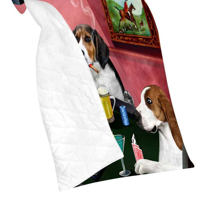 Home of  Treeing Walker Coonhound Dogs Playing Poker Quilt