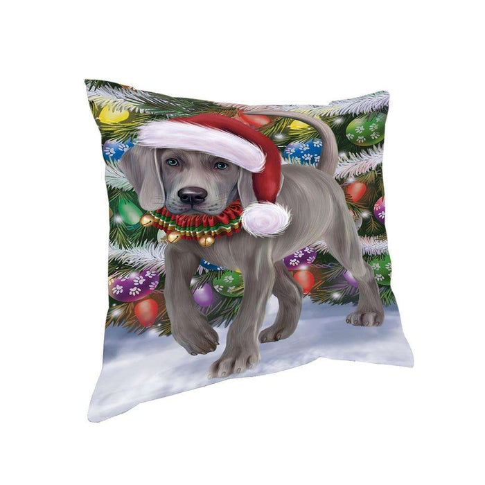 Trotting in the Snow Weimaraner Dog Pillow PIL75540