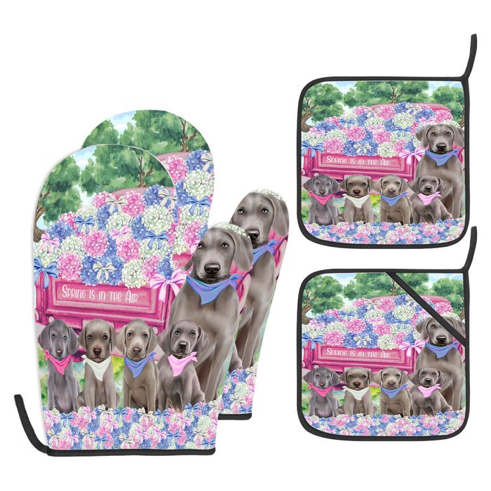 Weimaraner Oven Mitts and Pot Holder Set, Kitchen Gloves for Cooking with Potholders, Explore a Variety of Designs, Personalized, Custom, Dog Moms Gift