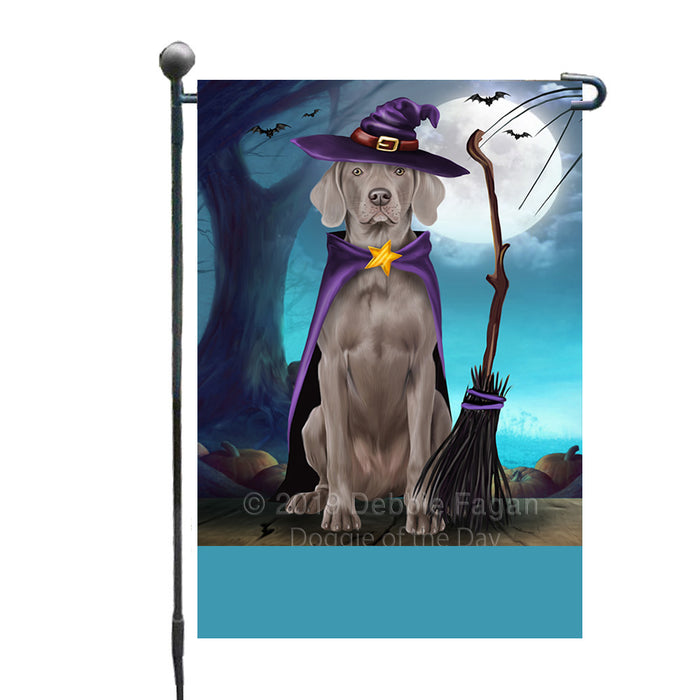Personalized Happy Halloween Trick or Treat Weimaraner Dog Witch Custom Garden Flag GFLG64602
