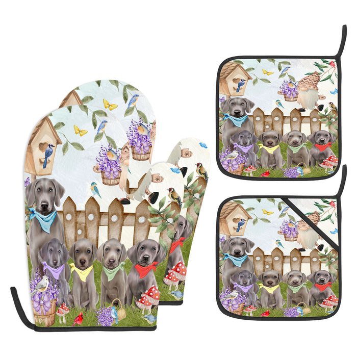 Weimaraner Oven Mitts and Pot Holder Set, Explore a Variety of Personalized Designs, Custom, Kitchen Gloves for Cooking with Potholders, Pet and Dog Gift Lovers