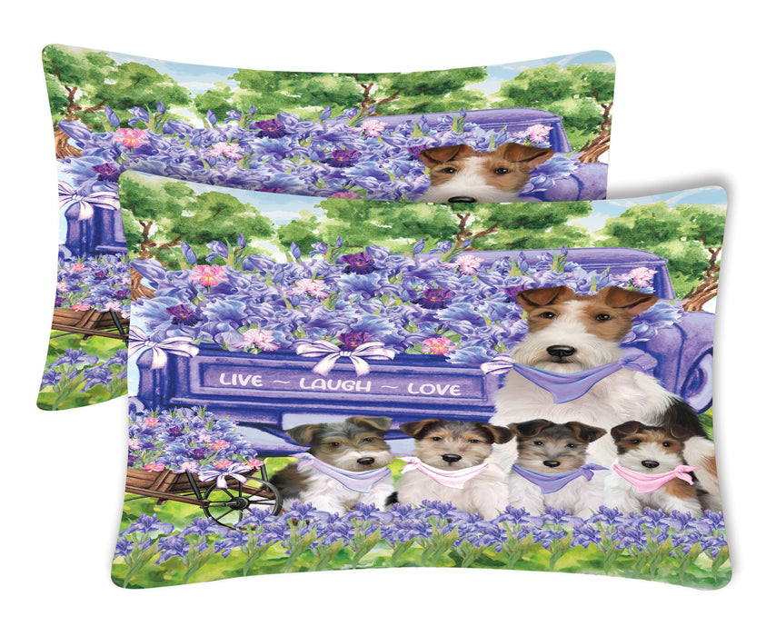 Wire Fox Terrier Pillow Case with a Variety of Designs, Custom, Personalized, Super Soft Pillowcases Set of 2, Dog and Pet Lovers Gifts
