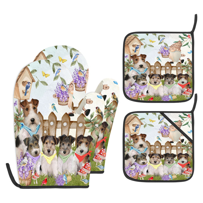 Wire Fox Terrier Oven Mitts and Pot Holder: Explore a Variety of Designs, Potholders with Kitchen Gloves for Cooking, Custom, Personalized, Gifts for Pet & Dog Lover