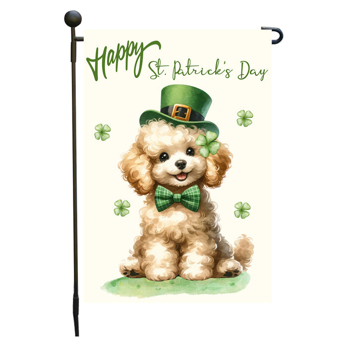 St. Patrick's Day Poodle Dog Garden Flags with Multi Design - Double Sided Yard Lawn Festival Decorative Gift - Holiday Dogs Flag Decor 12 1/2"w x 18"h