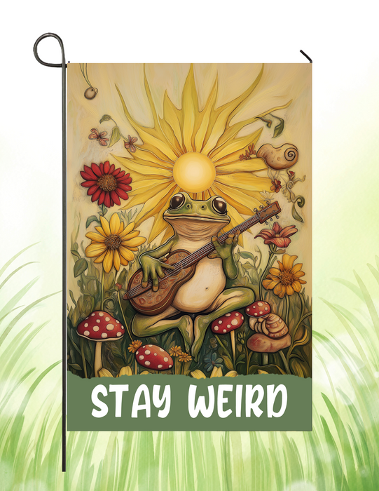 Stay Weird Retro Garden Flag, Outdoor Decor, Spring Gifts, Summer Garden Flag, Fall Garden Flag, Spring Flag, Yard Art 12 1/2"w x 18"h