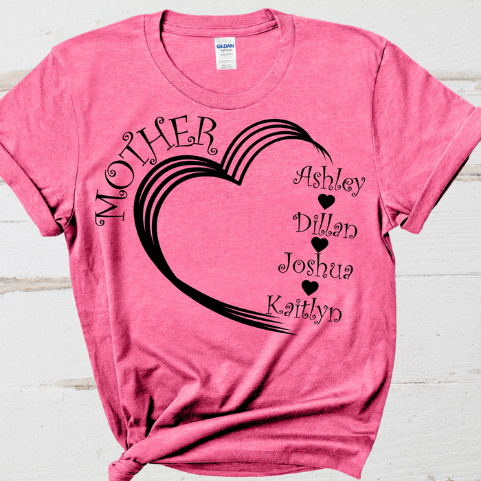 Customized Shirt, Custom Heart Women's Shirt, Choose Your Text, Custom Print Shirt, Custom Text Shirt, Soft T shirt, Plus Size Clothing
