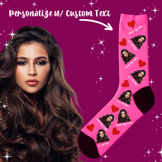 Custom Photo Socks, Personalized Anniversary or Valentine's Day Gift, Funny and Unique Socks for Him/Husband/Boyfriend, Customized Printed Socks Present