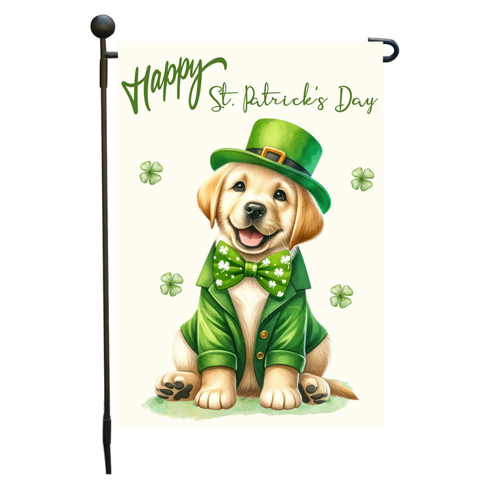 St. Patrick's Day Labrador Dog Garden Flags with Multi Design - Double Sided Yard Lawn Festival Decorative Gift - Holiday Dogs Flag Decor 12 1/2"w x 18"h