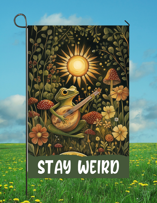 Stay Weird Retro Garden Flag, Outdoor Decor, Spring Gifts, Summer Garden Flag, Fall Garden Flag, Spring Flag, Yard Art 12 1/2"w x 18"h