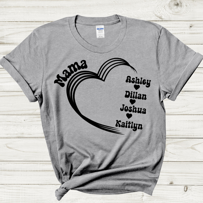 Customized Shirt, Custom Heart Women's Shirt, Choose Your Text, Custom Print Shirt, Custom Text Shirt, Soft T shirt, Plus Size Clothing