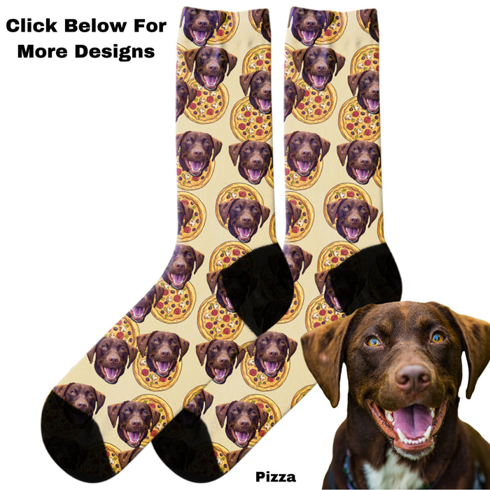 Customized Pilgrim and Pumpkins Socks, Cute Dog and Cat Photo on Custom Socks, Personalized Socks Gift for Pet Lovers