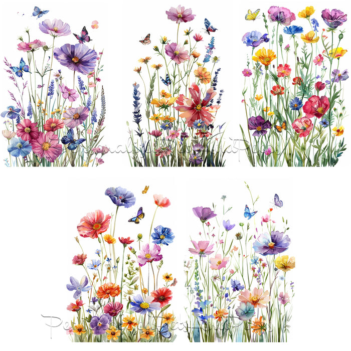 Commercial Use | Meadow Flowers Png | Spring Clipart | Watercolor Wildflower Clipart | Botanical Clipart | Floral Clipart | Frame Art