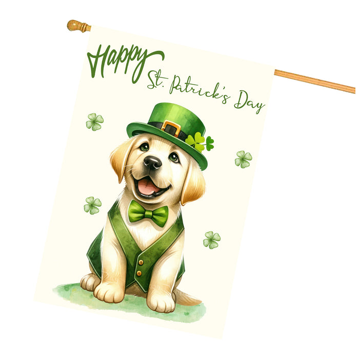 St. Patrick's Day Labrador Dog House Flags with Many Design - Double Sided Yard Home Festival Decorative Gift - Holiday Dogs Flag Decor - 28"w x 40"h