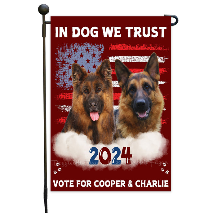 In Dog We Trust, Political Garden Flag, Funny Dog Flag, Funny Election Flag, Independence Day, 4th of July Flag, Vote Dogs, Digital Download