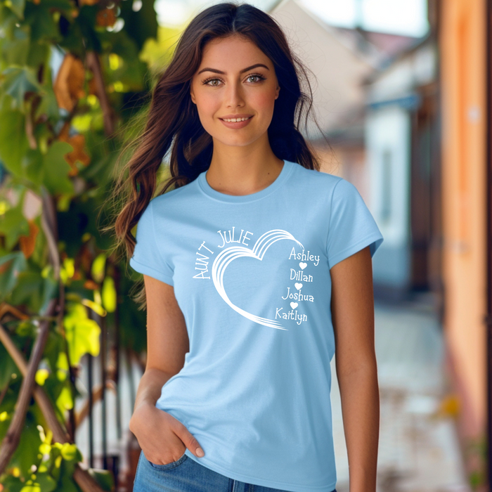 Customized Shirt, Custom Heart Women's Shirt, Choose Your Text, Custom Print Shirt, Custom Text Shirt, Soft T shirt, Plus Size Clothing