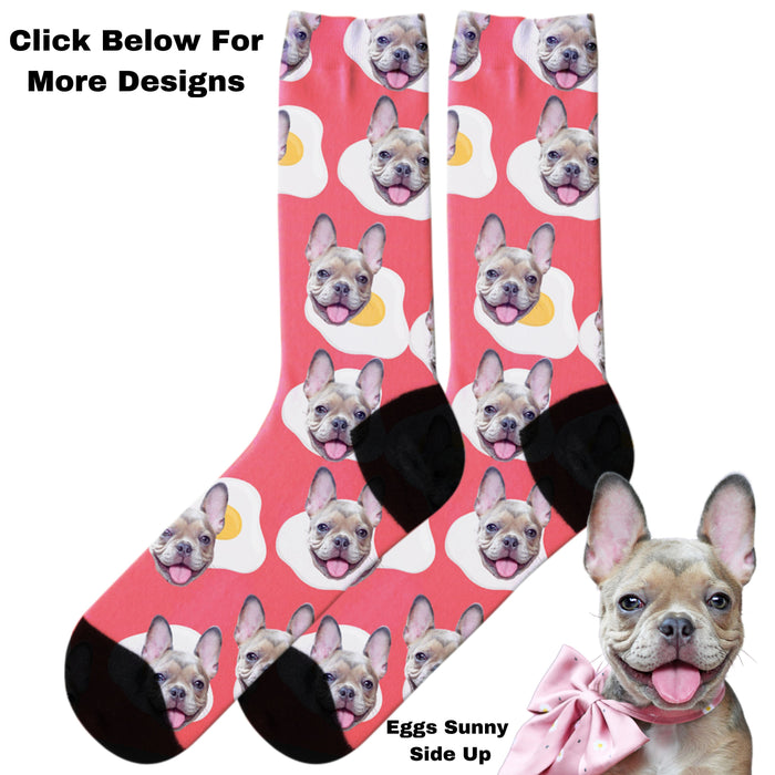 Customized Pilgrim and Pumpkins Socks, Cute Dog and Cat Photo on Custom Socks, Personalized Socks Gift for Pet Lovers