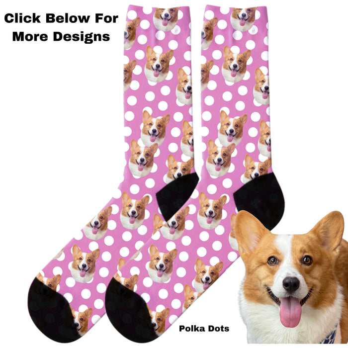 Customized Pilgrim and Pumpkins Socks, Cute Dog and Cat Photo on Custom Socks, Personalized Socks Gift for Pet Lovers