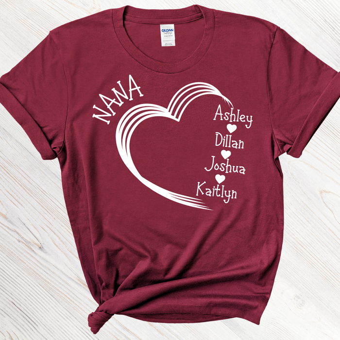Customized Shirt, Custom Heart Women's Shirt, Choose Your Text, Custom Print Shirt, Custom Text Shirt, Soft T shirt, Plus Size Clothing