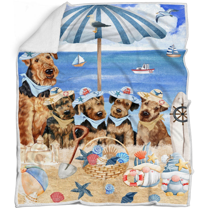 Airedale Terrier Blanket: Explore a Variety of Personalized Designs, Bed Cozy Sherpa, Fleece and Woven, Custom Dog Gift for Pet Lovers