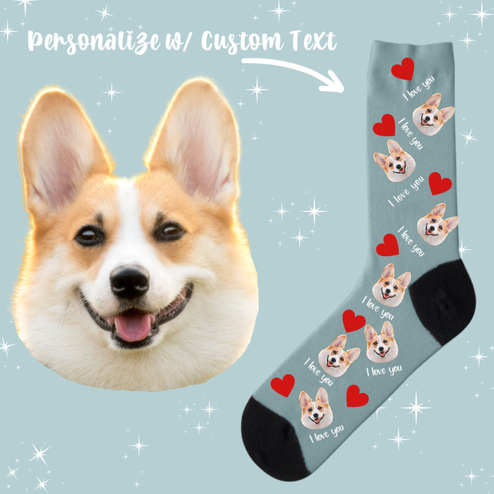 Custom Pet Socks, Personalized Dog & Cat Gift for Pet Lovers, Cute & Customized Designs for Dog Moms, Dads, and Kids