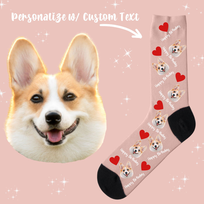 Custom Pet Socks, Personalized Dog & Cat Gift for Pet Lovers, Cute & Customized Designs for Dog Moms, Dads, and Kids