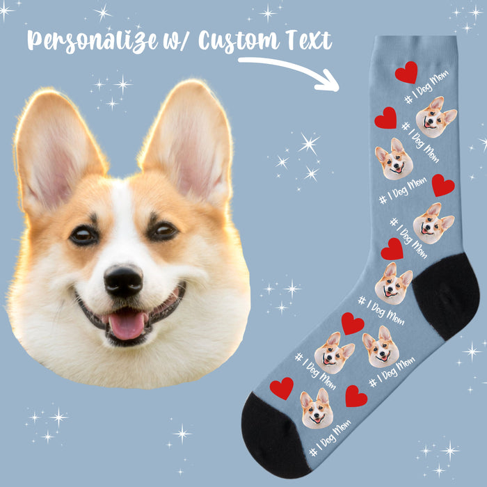 Custom Pet Socks, Personalized Dog & Cat Gift for Pet Lovers, Cute & Customized Designs for Dog Moms, Dads, and Kids