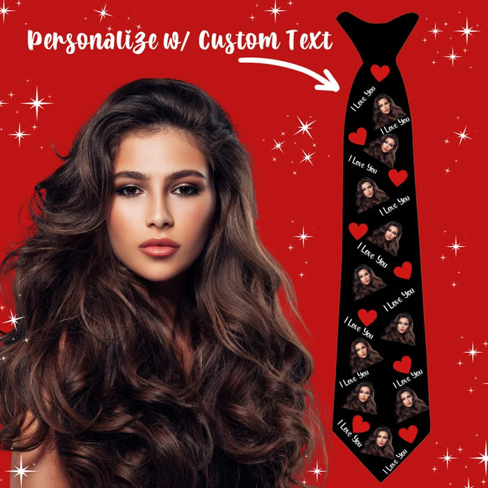 Custom Neck Tie for Valentine's Day with Face Photo, Personalized Ties, Father’s Gift, Men’s Gift, Face Custom Photo Tie, Birthday Gift