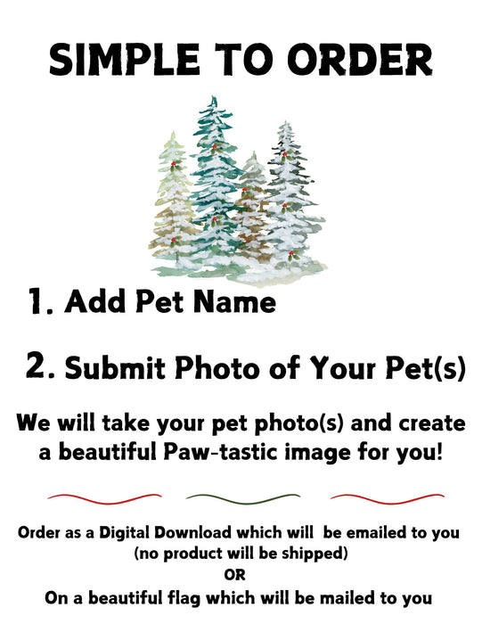 Happy Pawliday Christmas Holiday Garden Flag, Winter Decoration, Outdoor Dog Decor, Custom Dog Flag For Dog Lovers Digital Download