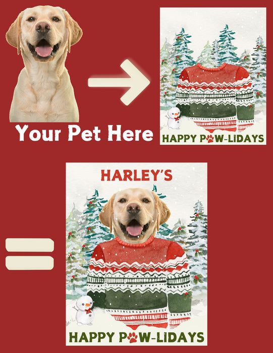 Happy Pawliday Christmas Holiday Garden Flag, Winter Decoration, Outdoor Dog Decor, Custom Dog Flag For Dog Lovers Digital Download