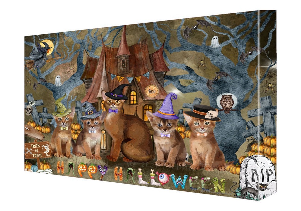 Abyssinian Cats Canvas: Explore a Variety of Designs, Custom, Digital Art Wall Painting, Personalized, Ready to Hang Halloween Room Decor, Gift for Pet and Cat Lovers