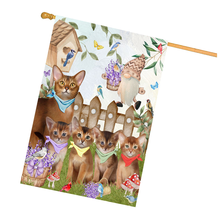 Abyssinian Cats House Flag: Explore a Variety of Designs, Custom, Personalized, Weather Resistant, Double-Sided, Home Outside Yard Decor for Cat and Pet Lovers
