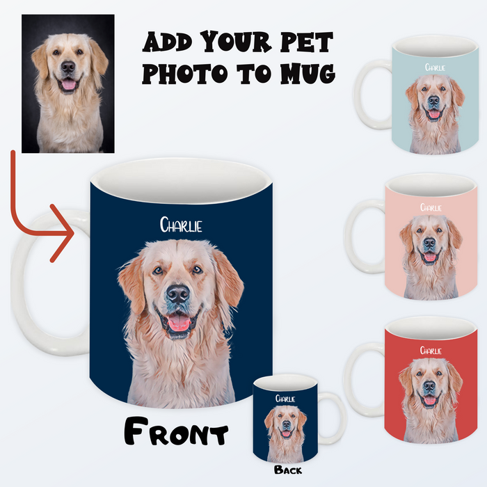 Custom Pet Mug From Photo, Personalized Dog Gift, Coffee Lovers Mug, Cat Gift for Mom