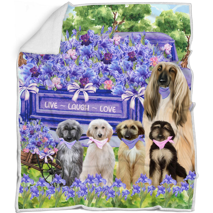 Afghan Hound Blanket: Explore a Variety of Personalized Designs, Bed Cozy Sherpa, Fleece and Woven, Custom Dog Gift for Pet Lovers