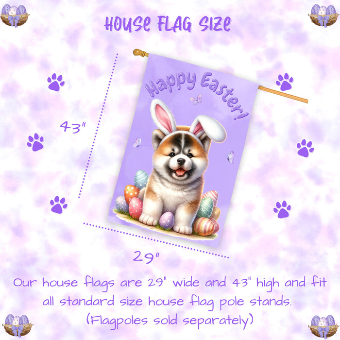 Akita Dog Easter House Flag 28 x 40 Double Sided Spring Garden Yard Decor Gift
