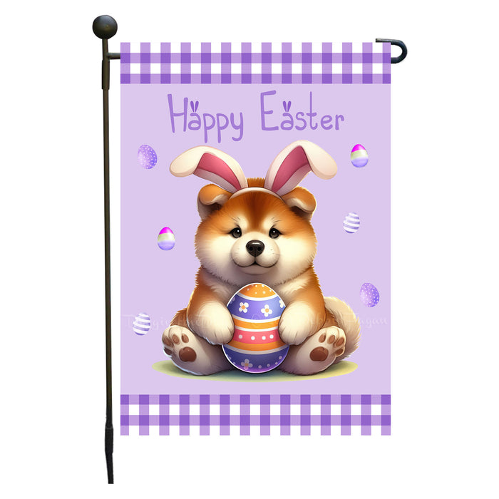Akita Dog Easter Day Garden Flags for Outdoor Decorations - Double Sided Yard Lawn Easter Festival Decorative Gift - Holiday Dogs Flag Decor 12 1/2"w x 18"h