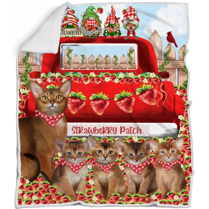 Abyssinian Blanket: Explore a Variety of Personalized Designs, Bed Cozy Sherpa, Fleece and Woven, Custom Cat Gift for Pet Lovers