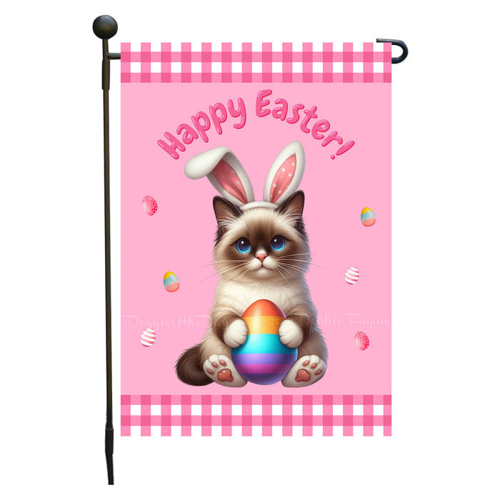 Balinese Cat Easter Day Garden Flags for Outdoor Decorations - Double Sided Yard Lawn Easter Festival Decorative Gift - Holiday Cats Flag Decor 12 1/2"w x 18"h