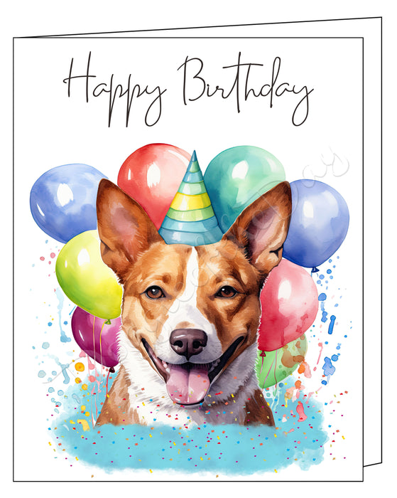 Happy Birthday Greeting Cards Basenji - Cute Note Cards for Dog Lovers - Blank Inside Envelope Included, GCHB00032