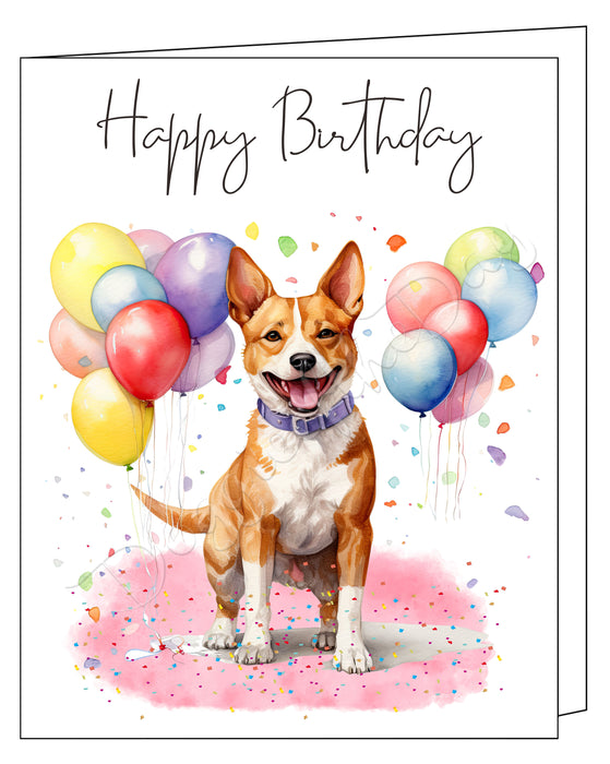 Happy Birthday Greeting Cards Basenji - Cute Note Cards for Dog Lovers - Blank Inside Envelope Included, GCHB00033