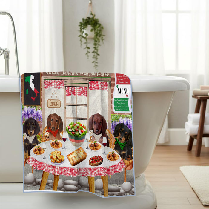 Doxie Italian Restaurant Dachshund Dog Bath Towels 29"x58"