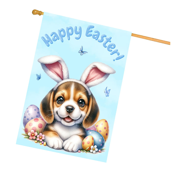 Beagle Dog Easter House Flag 28 x 40 Double Sided Spring Yard Garden Decor Gift