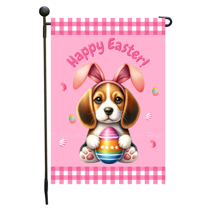 Beagle Dog Easter Day Garden Flags for Outdoor Decorations - Double Sided Yard Lawn Easter Festival Decorative Gift - Holiday Dogs Flag Decor 12 1/2"w x 18"h