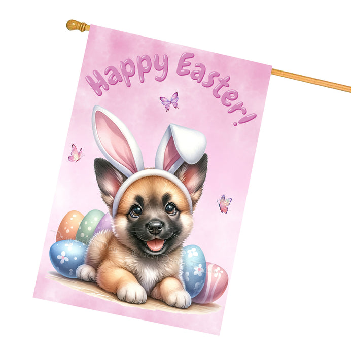 Belgian Malinois Puppy Easter House Flag 28 x 40 Double Sided Spring Yard Decor
